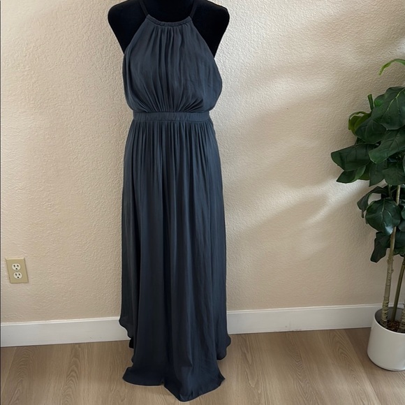 Free People Caught In The Moment T-Strap Chiffon Halter Maxi Dress 0136 - Picture 2 of 11